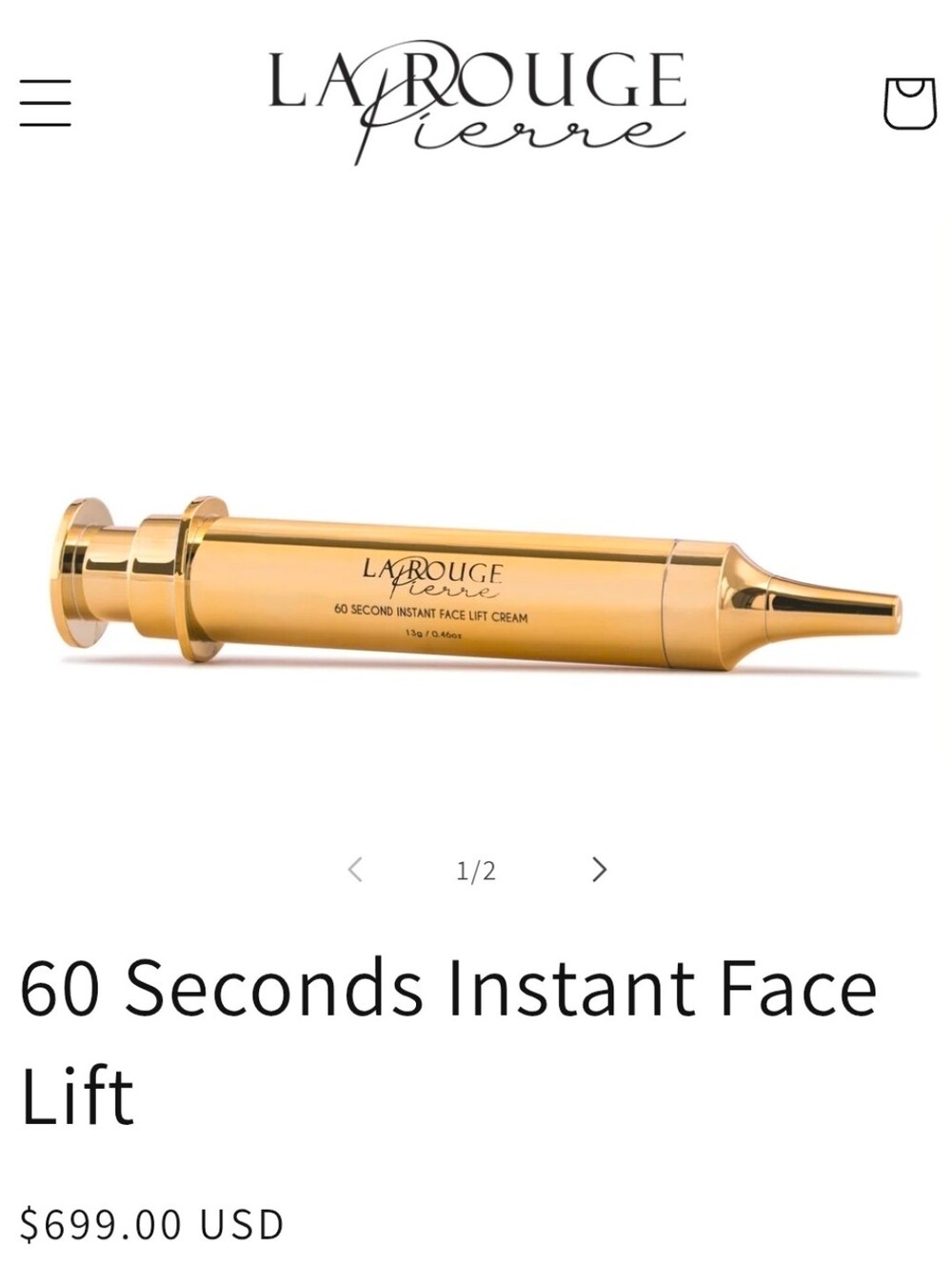 60 Seconds Instant Face Lift Cream — Gold
